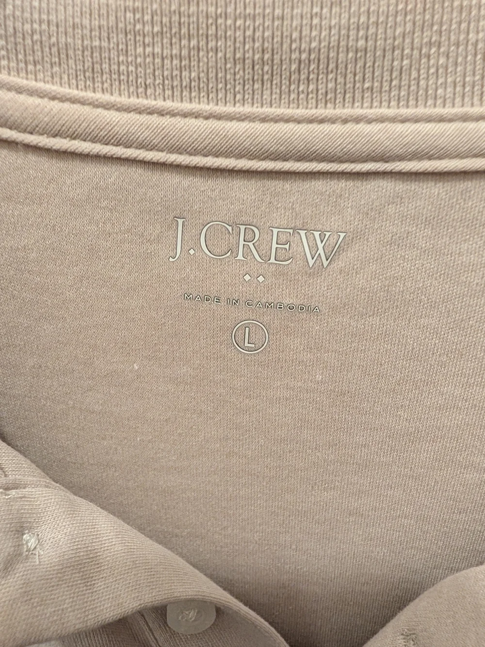 J. Crew Men's Polo Shirt - Light Beige Size Lg
